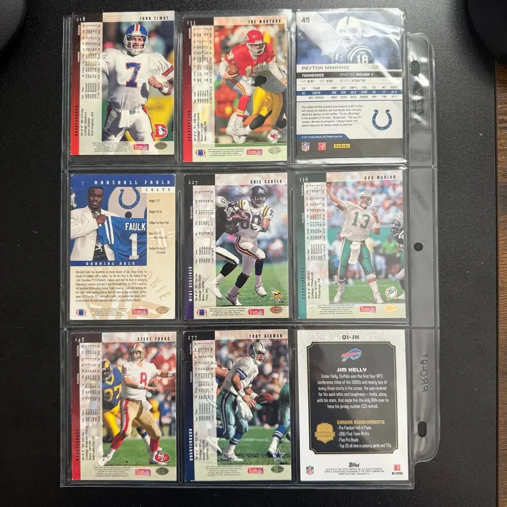 NFL Trading Cards Lot of 9 Various Cards‎